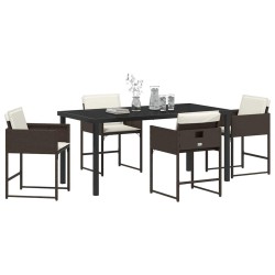 Ensemble de salle à manger pour jardin 5 pcs Marron polyrotin 563037563037