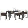 Ensemble de salle à manger pour jardin 5 pcs Marron polyrotin 563037563037