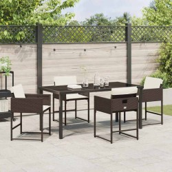 Ensemble de salle à manger pour jardin 5 pcs Marron polyrotin 563037563037