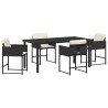 Ensemble de salle à manger pour jardin 5 pcs Noir polyrotin 563038563038