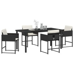 Ensemble de salle à manger pour jardin 5 pcs Noir polyrotin 563038563038
