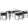 Ensemble de salle à manger pour jardin 5 pcs Noir polyrotin 563038563038