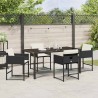 Ensemble de salle à manger pour jardin 5 pcs Noir polyrotin 563038563038