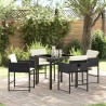 Ensemble de salle à manger pour jardin 5 pcs Noir polyrotin 563039563039