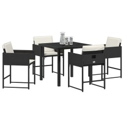 Ensemble de salle à manger pour jardin 5 pcs Noir polyrotin 563039563039
