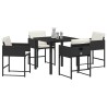 Ensemble de salle à manger pour jardin 5 pcs Noir polyrotin 563039563039