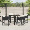 Ensemble de salle à manger pour jardin 5 pcs Noir polyrotin 563039563039