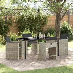 Ensemble de salle à manger pour jardin 5 pcs Gris clair 563040563040