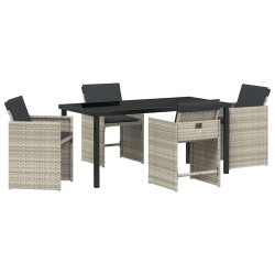 Ensemble de salle à manger pour jardin 5 pcs Gris clair 563040563040