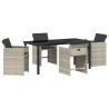 Ensemble de salle à manger pour jardin 5 pcs Gris clair 563040563040