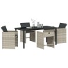Ensemble de salle à manger pour jardin 5 pcs Gris clair 563040563040