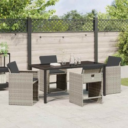 Ensemble de salle à manger pour jardin 5 pcs Gris clair 563040563040