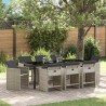 Ensemble de salle à manger pour jardin 9 pcs Gris clair 563041563041