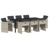 Ensemble de salle à manger pour jardin 9 pcs Gris clair 563041563041