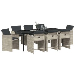 Ensemble de salle à manger pour jardin 9 pcs Gris clair 563041563041
