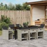 Ensemble de salle à manger pour jardin 9 pcs Gris clair 563041563041