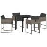 Ensemble de salle à manger pour jardin 5 pcs Gris polyrotin 563042563042