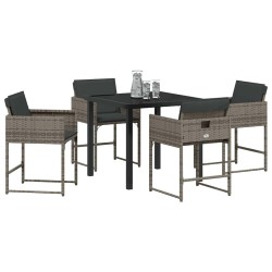 Ensemble de salle à manger pour jardin 5 pcs Gris polyrotin 563042563042