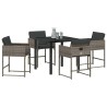 Ensemble de salle à manger pour jardin 5 pcs Gris polyrotin 563042563042