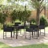 Ensemble de salle à manger pour jardin 5 pcs Noir polyrotin 563043563043