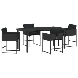 Ensemble de salle à manger pour jardin 5 pcs Noir polyrotin 563043563043