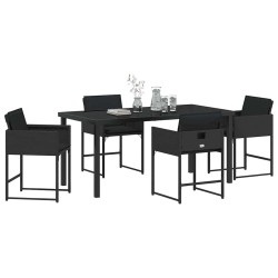 Ensemble de salle à manger pour jardin 5 pcs Noir polyrotin 563043563043