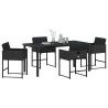 Ensemble de salle à manger pour jardin 5 pcs Noir polyrotin 563043563043