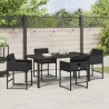 Ensemble de salle à manger pour jardin 5 pcs Noir polyrotin 563043563043
