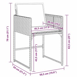 Ensemble de salle à manger pour jardin 5 pcs Noir polyrotin 563043563043