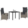 Ensemble de salle à manger pour jardin 3 pcs Gris polyrotin 563044563044