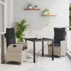 Ensemble de salle à manger pour jardin 3 pcs Gris clair 563045563045