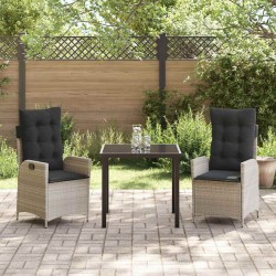 Ensemble de salle à manger pour jardin 3 pcs Gris clair 563045563045