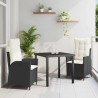 Ensemble de salle à manger pour jardin 3 pcs Noir polyrotin 563046563046