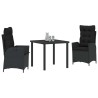Ensemble de salle à manger pour jardin 3 pcs Noir polyrotin 563047563047