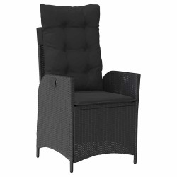 Ensemble de salle à manger pour jardin 3 pcs Noir polyrotin 563047563047