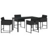 Ensemble de salle à manger pour jardin 5 pcs Noir polyrotin 563050563050
