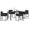 Ensemble de salle à manger pour jardin 5 pcs Noir polyrotin 563050563050