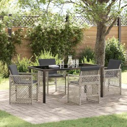 Ensemble de salle à manger pour jardin 5 pcs Gris clair 563054563054