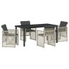 Ensemble de salle à manger pour jardin 5 pcs Gris clair 563054563054