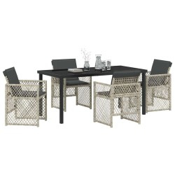 Ensemble de salle à manger pour jardin 5 pcs Gris clair 563054563054
