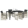Ensemble de salle à manger pour jardin 5 pcs Gris clair 563054563054