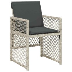 Ensemble de salle à manger pour jardin 5 pcs Gris clair 563054563054