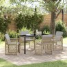 Ensemble de salle à manger pour jardin 5 pcs Beige polyrotin 563055563055