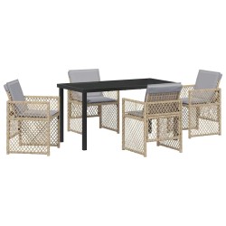 Ensemble de salle à manger pour jardin 5 pcs Beige polyrotin 563055563055