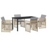 Ensemble de salle à manger pour jardin 5 pcs Beige polyrotin 563055563055