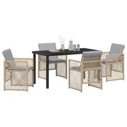 Ensemble de salle à manger pour jardin 5 pcs Beige polyrotin 563055563055