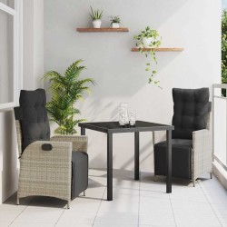 Ensemble de salle à manger pour jardin 3 pcs Gris clair 563058563058