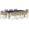 Ensemble de salle à manger pour jardin 9 pcs Beige polyrotin 563059563059