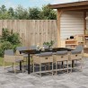 Ensemble de salle à manger pour jardin 9 pcs Beige polyrotin 563059563059