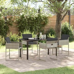 Ensemble de salle à manger pour jardin 5 pcs Gris clair 563060563060